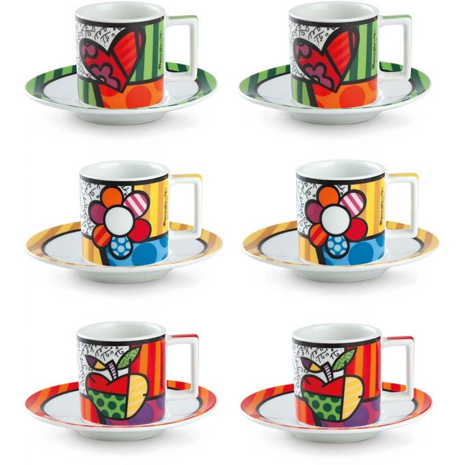 Set 6 tazze caffè Romero Britto Egan - Gemme Petrone